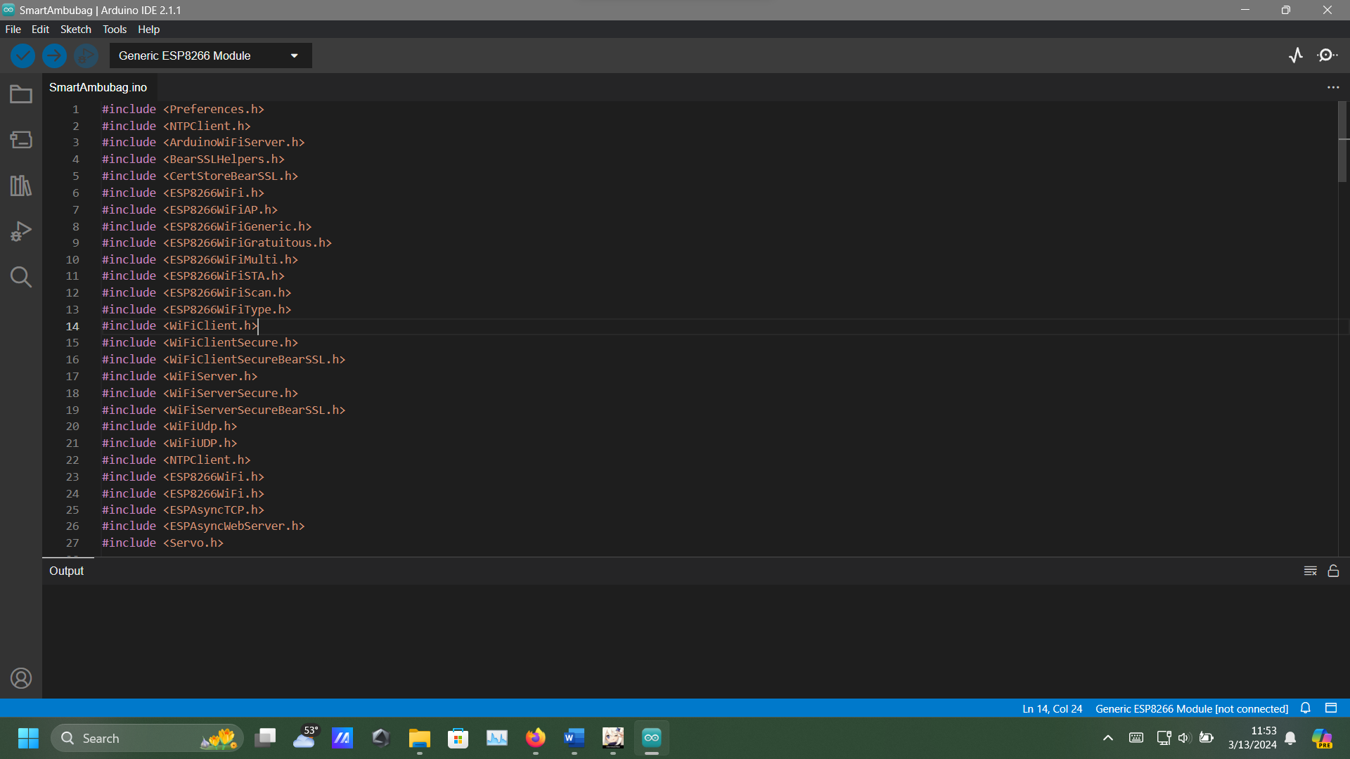 Firmware ESP8266 SmartAmbubag di Arduino IDE